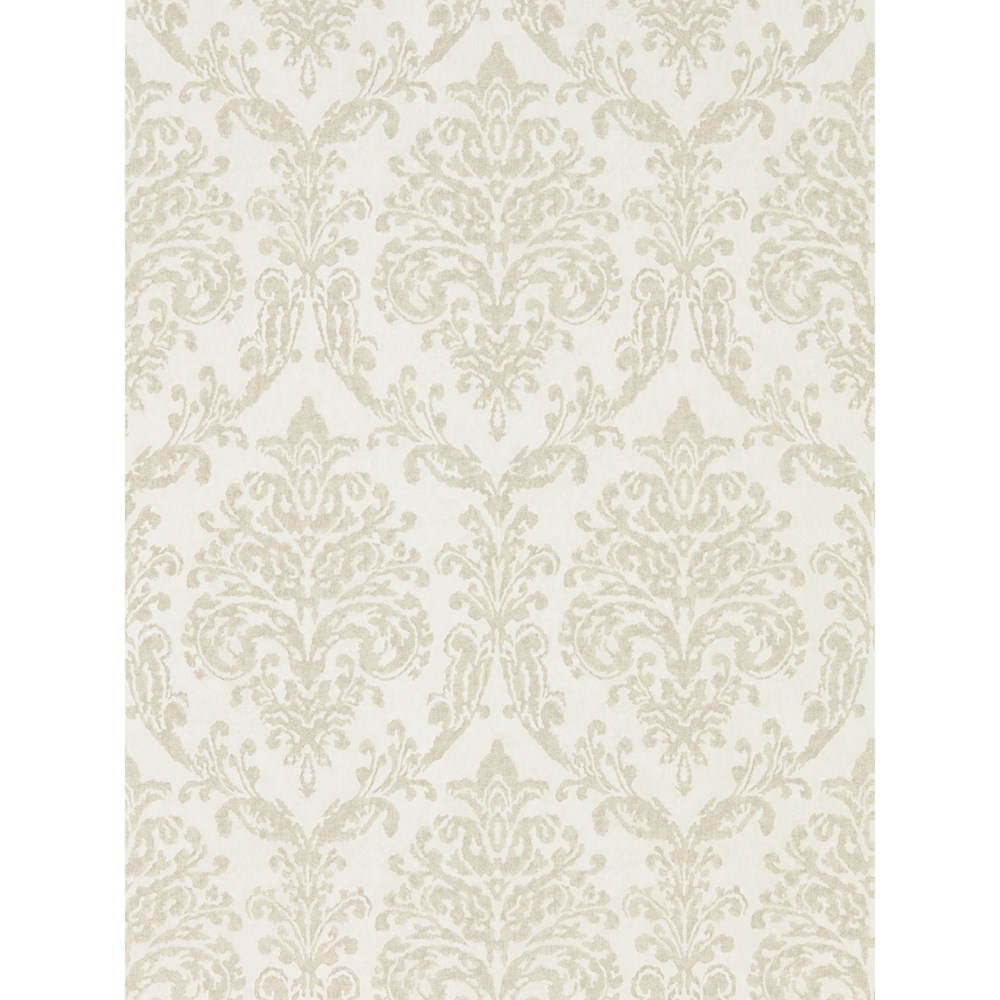 Riverside Damask Wallpaper 216287 by Sanderson in Oyster Pearl White